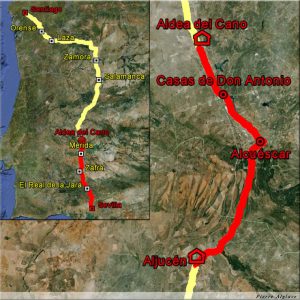 Étape Aldea del Cano sur la Via de la Plata