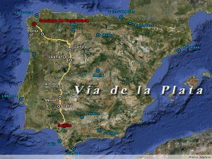Itinéraire de ma troisième marche jusqu'à Saint-Jacques-de-Compostelle : la Via de la Plata